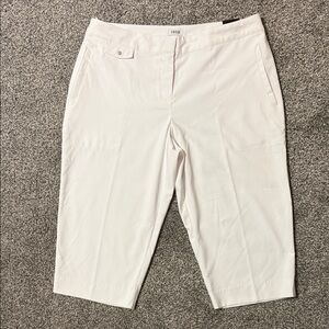 Izod Womens White Cropped Golf Pants Sz 8 NWT